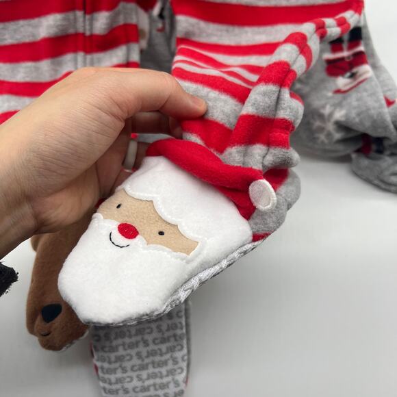 Carter’s Just One You Toddler Striped Santa Fleece Footed Pajama Size 18M - Picture 7 of 8